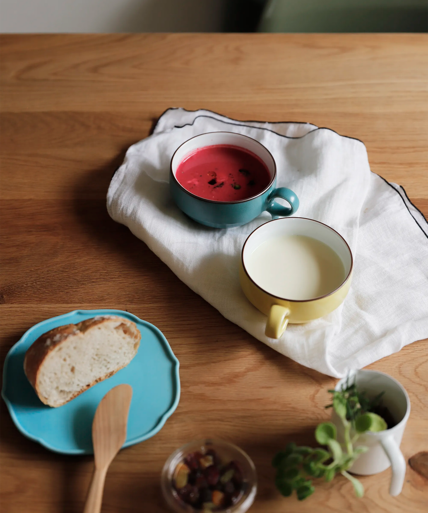 ビーツを使った手作りスープ。