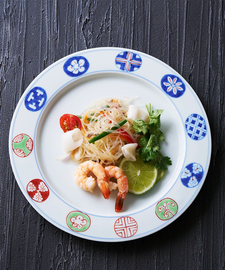 染錦丸紋 - 縁起皿