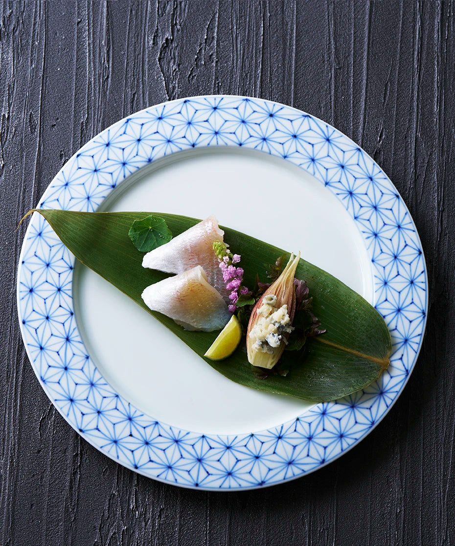 染付麻の葉紋 - 縁起皿