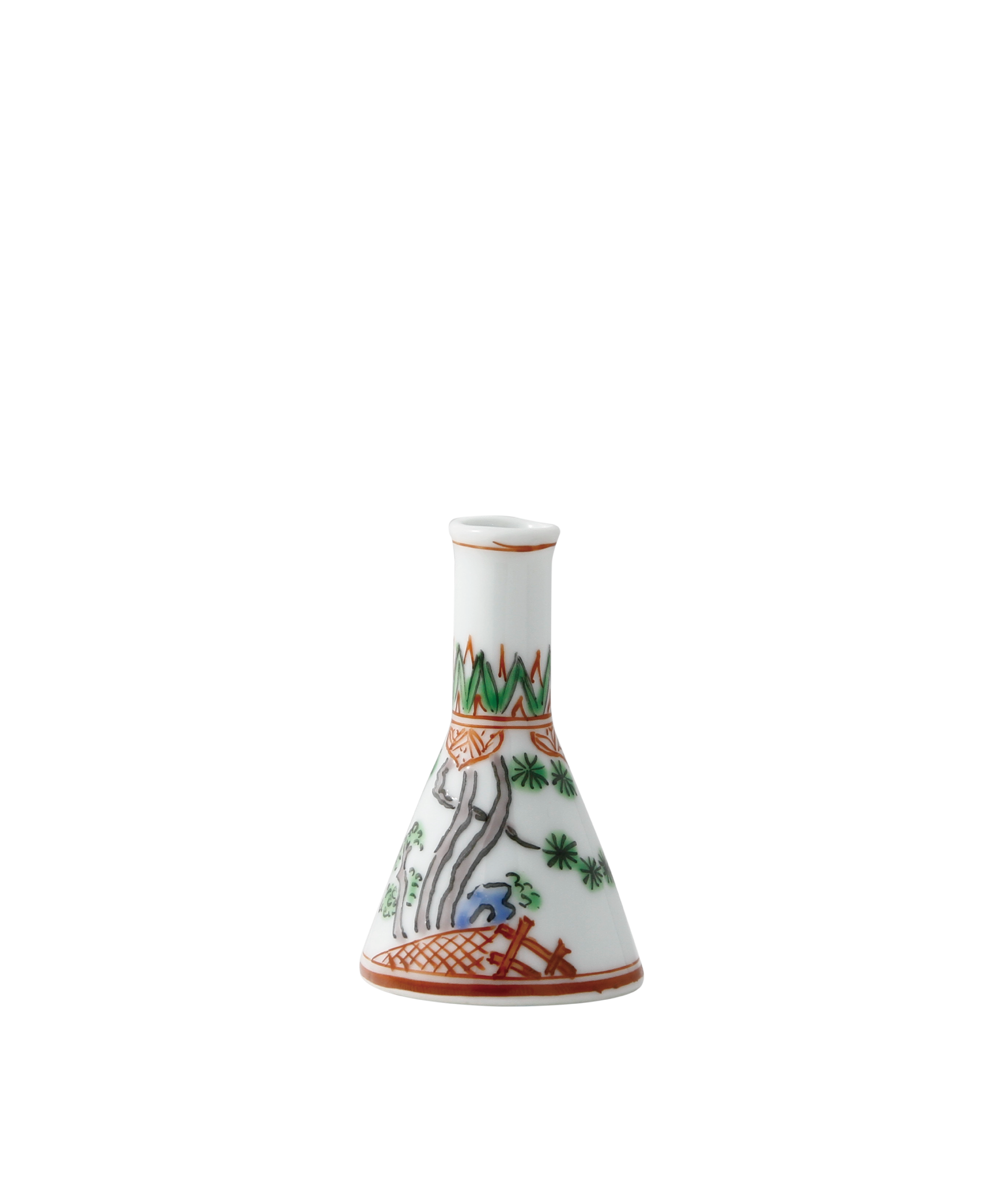 1157）☆有田焼 ☆大日窯 ☆焦破作 ☆唐津網絵赤絵 茶碗 ☆共箱入