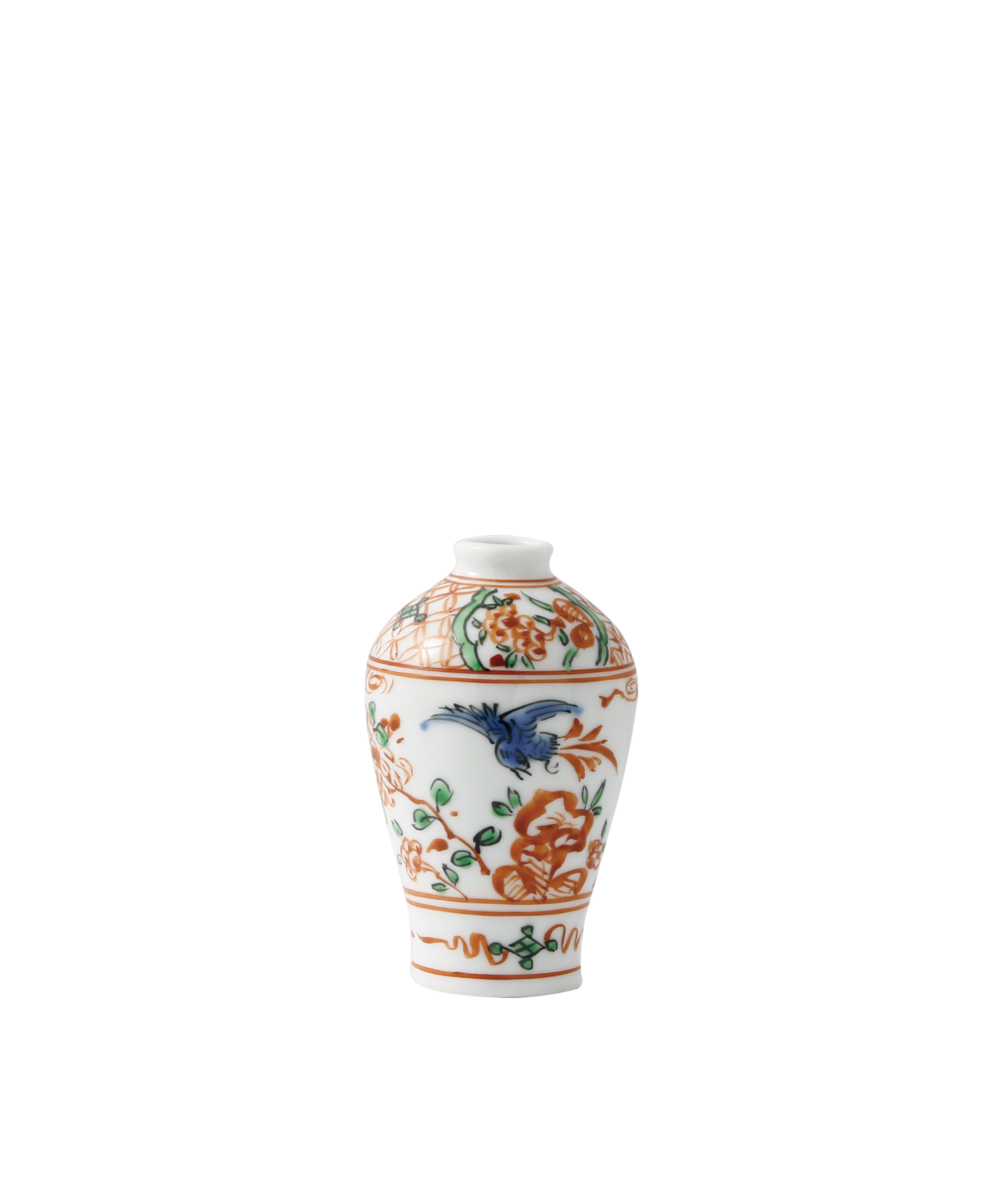 涙壺 - 梅瓶型 赤絵