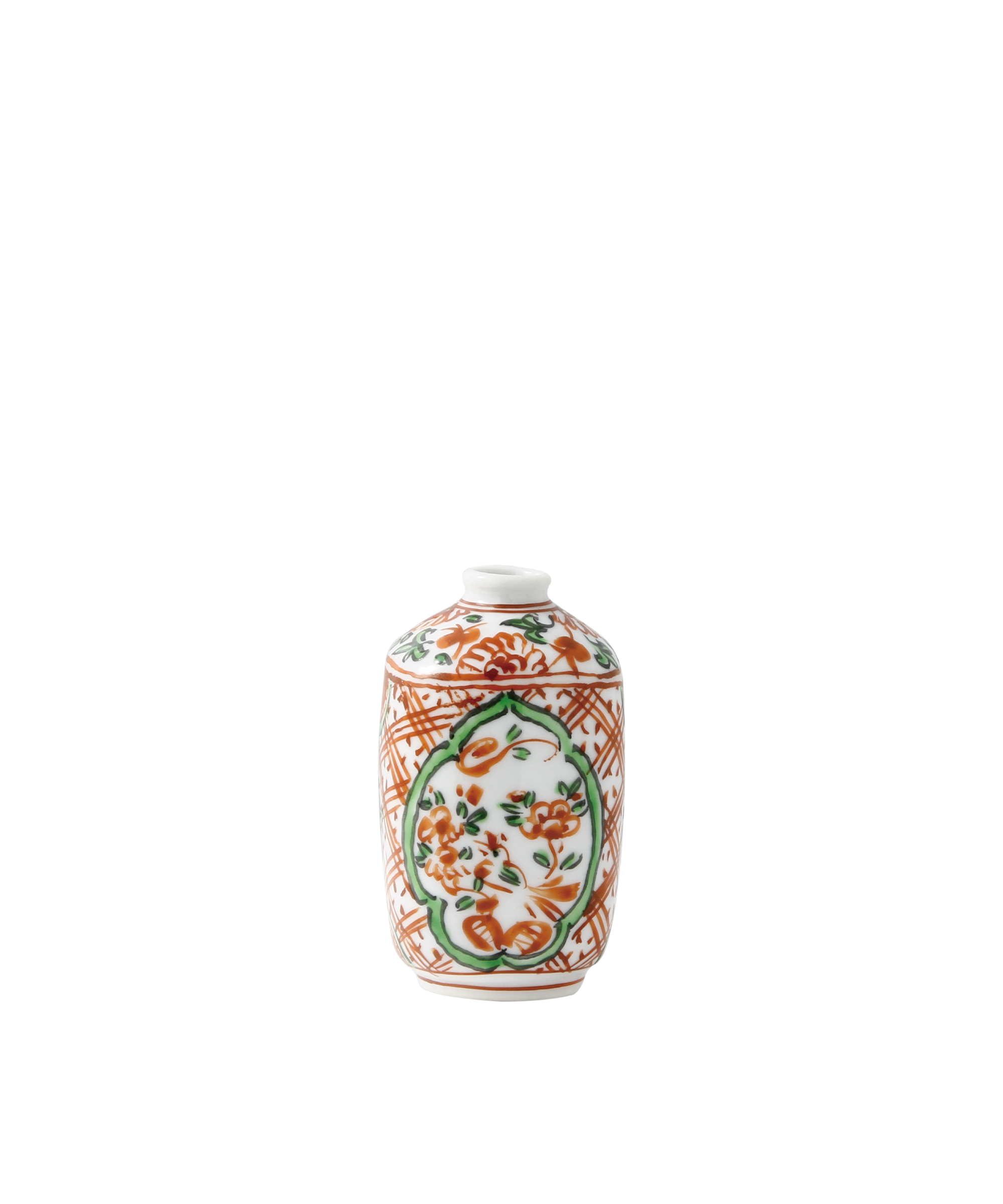 涙壺 - 勢高型 赤絵