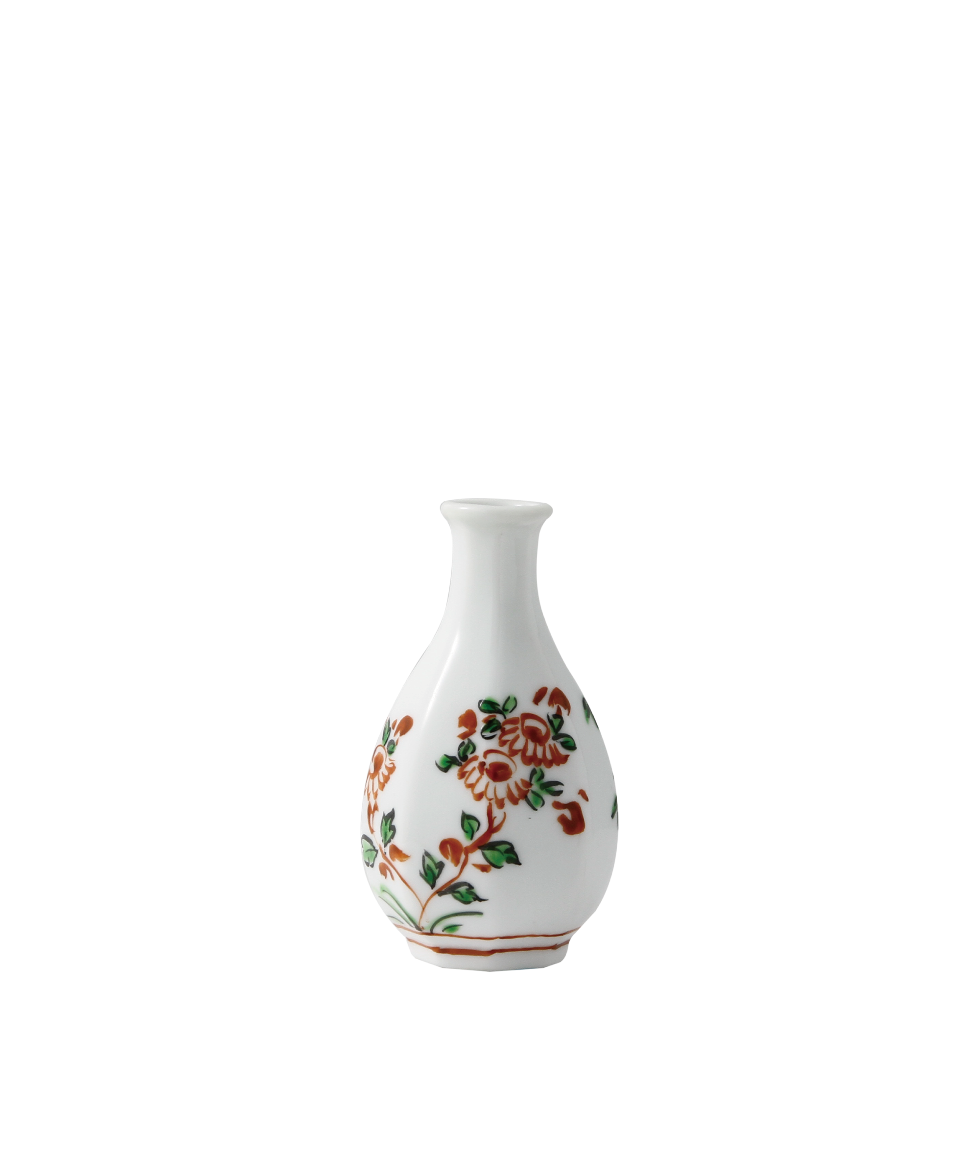 涙壺 - 面取型 赤絵