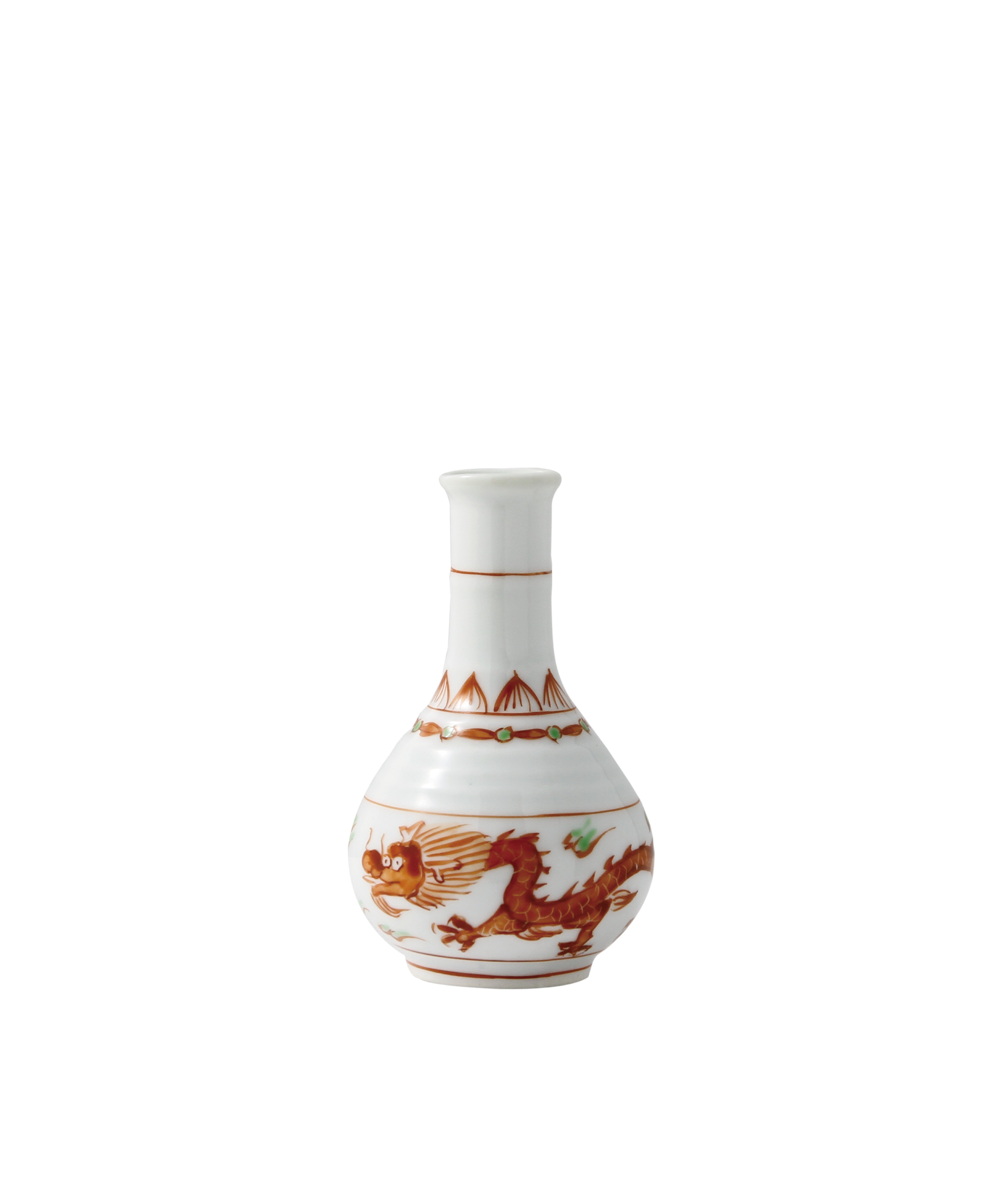 涙壺 - 筍型 赤絵