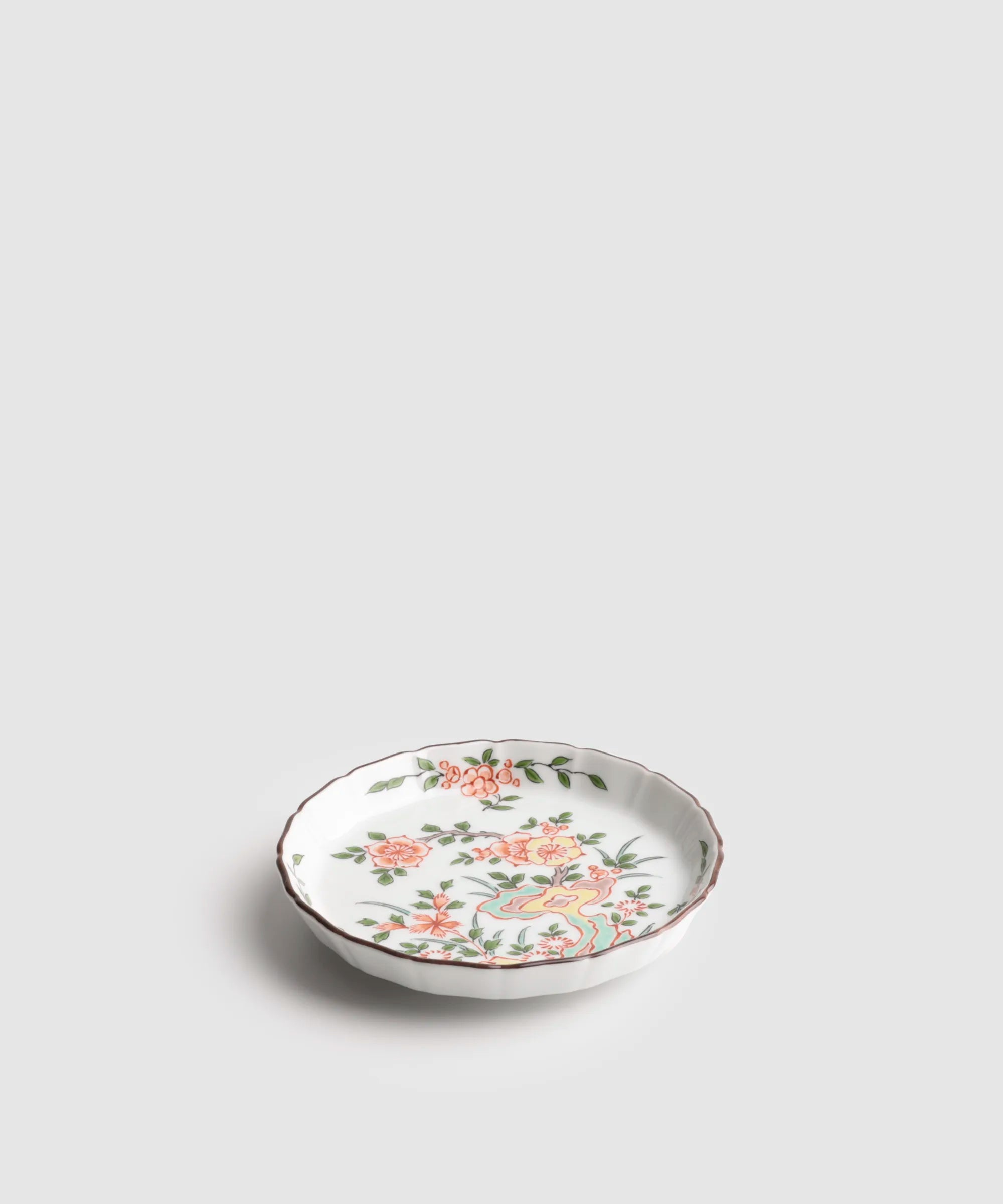 南京赤絵 - 桔梗渕4.5寸皿