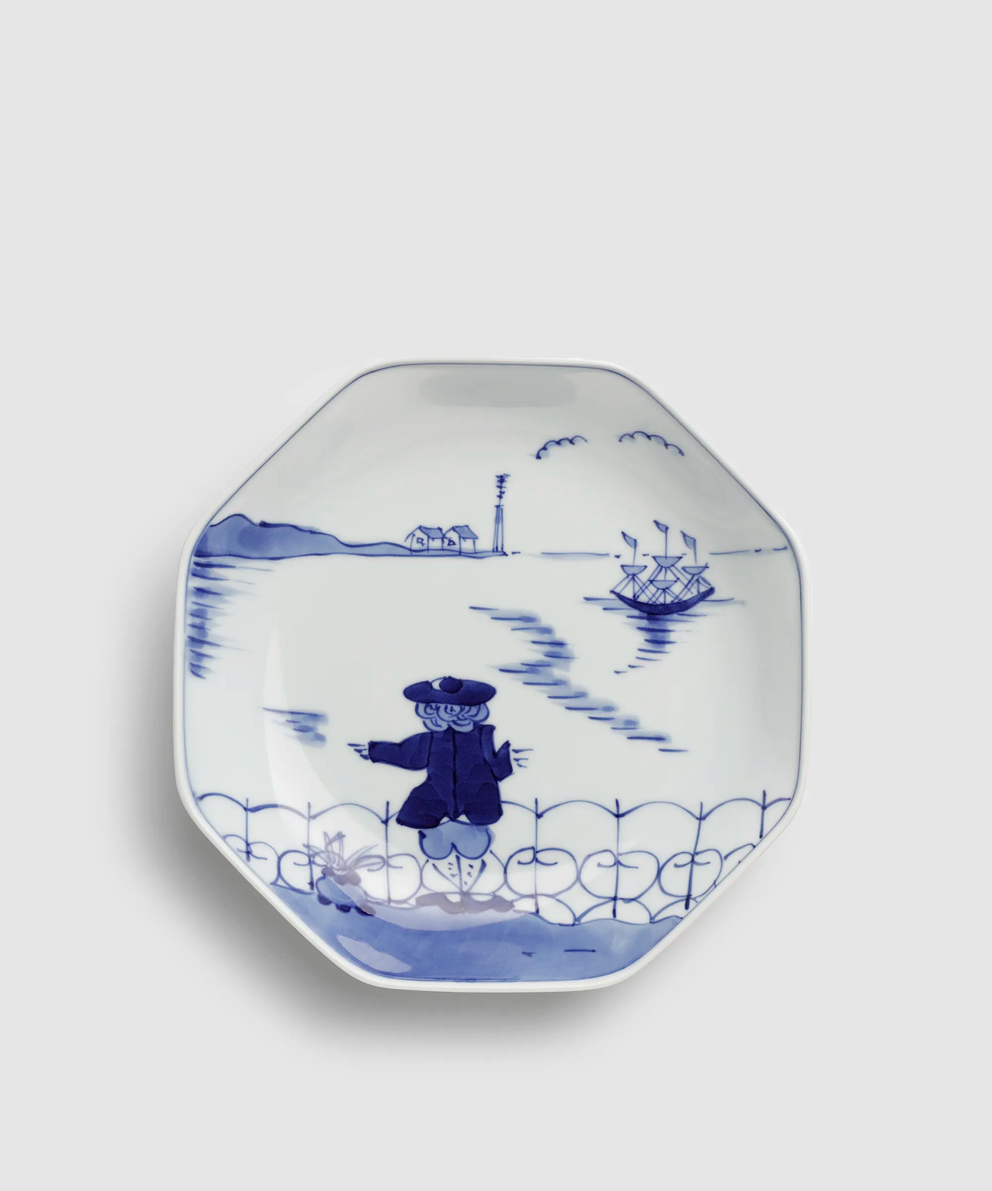後姿 - 正八角7寸皿