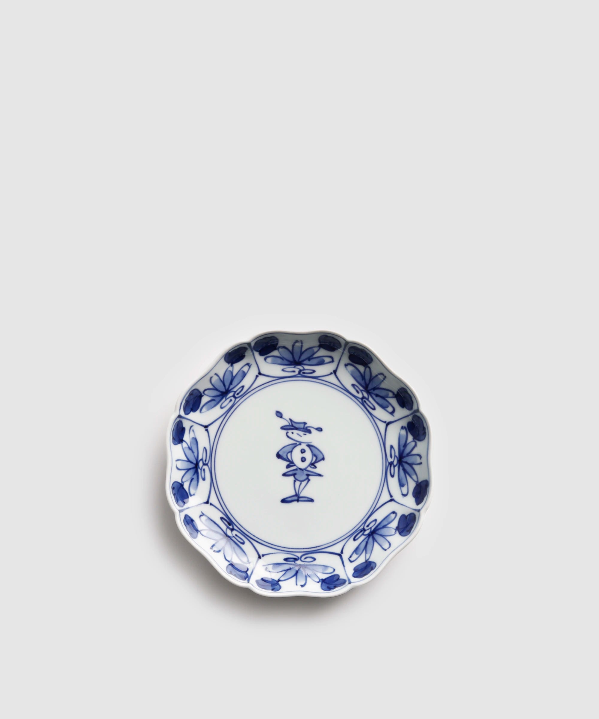 花と人形 - 八方割 5寸皿