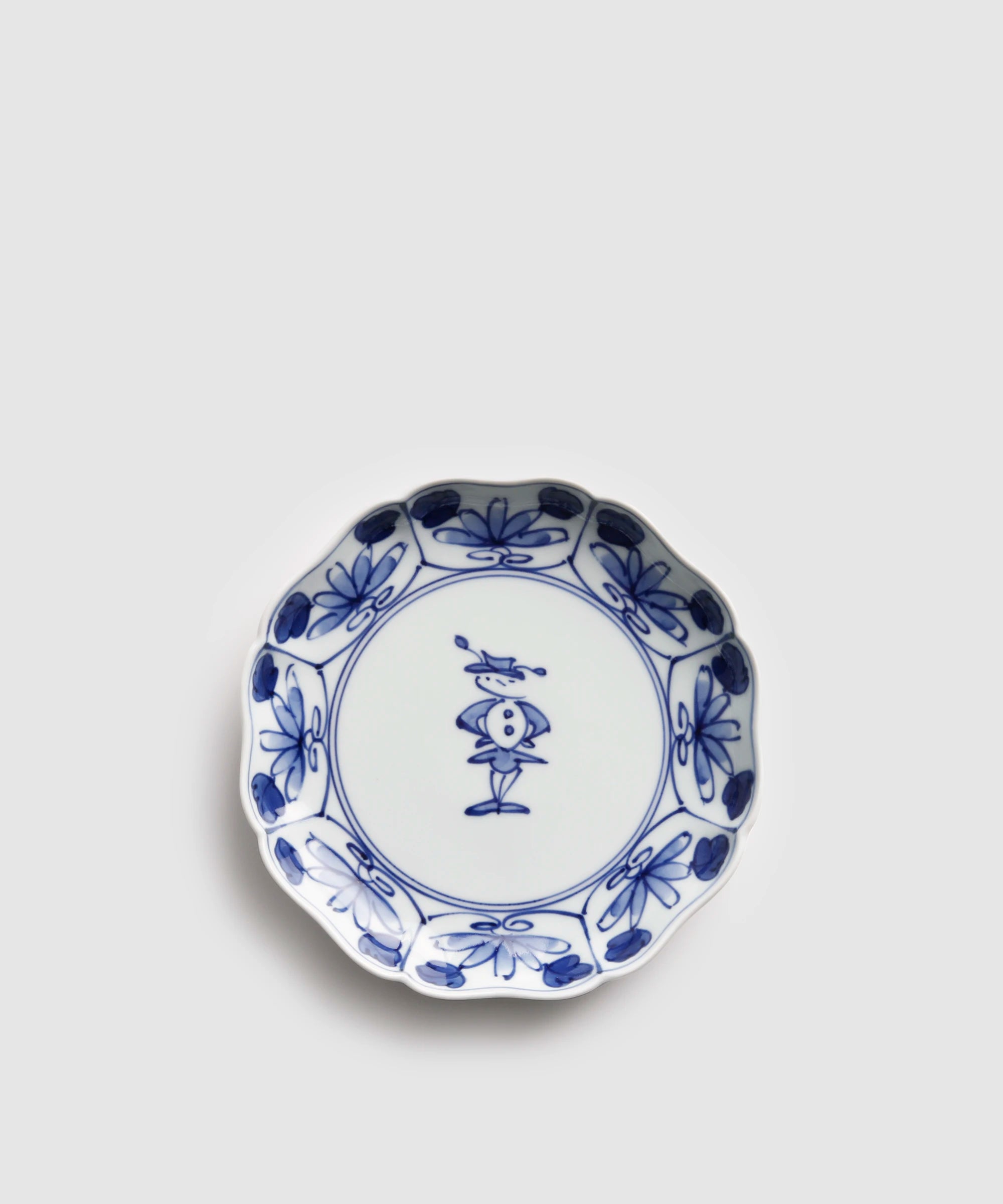 花と人形 - 八方割 6寸皿