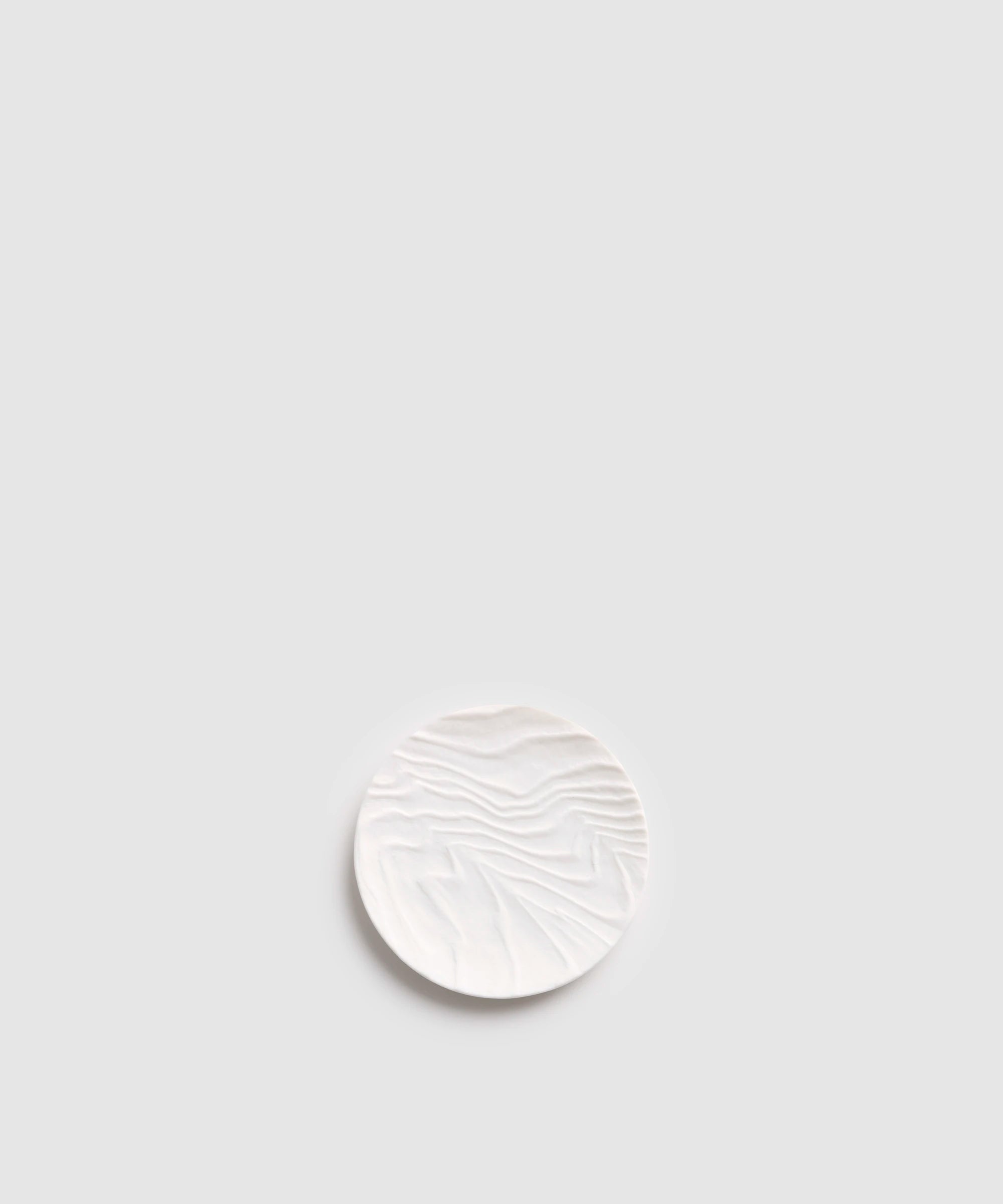 木目 - 丸小皿(白)
