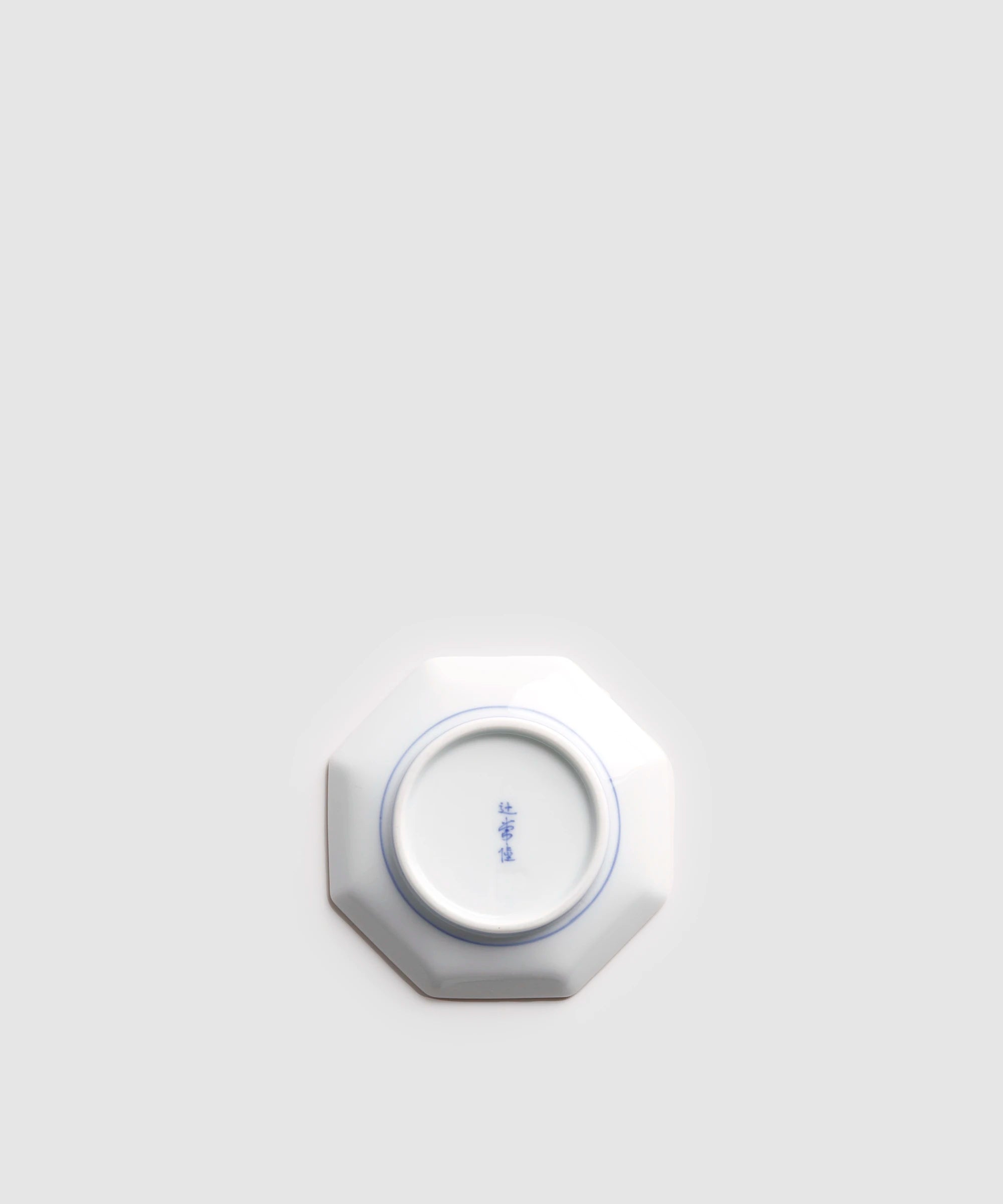 染錦萩文 - 八角小皿