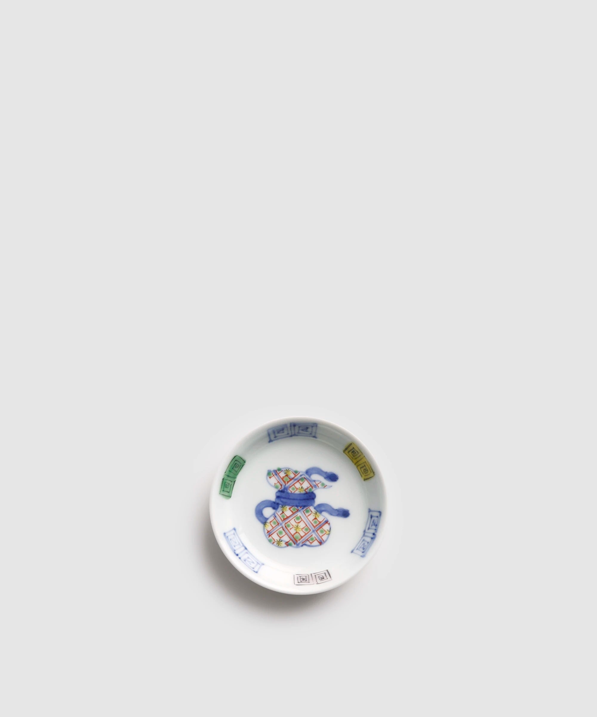 染錦渕地紋袋地紋 - 2.7寸小皿