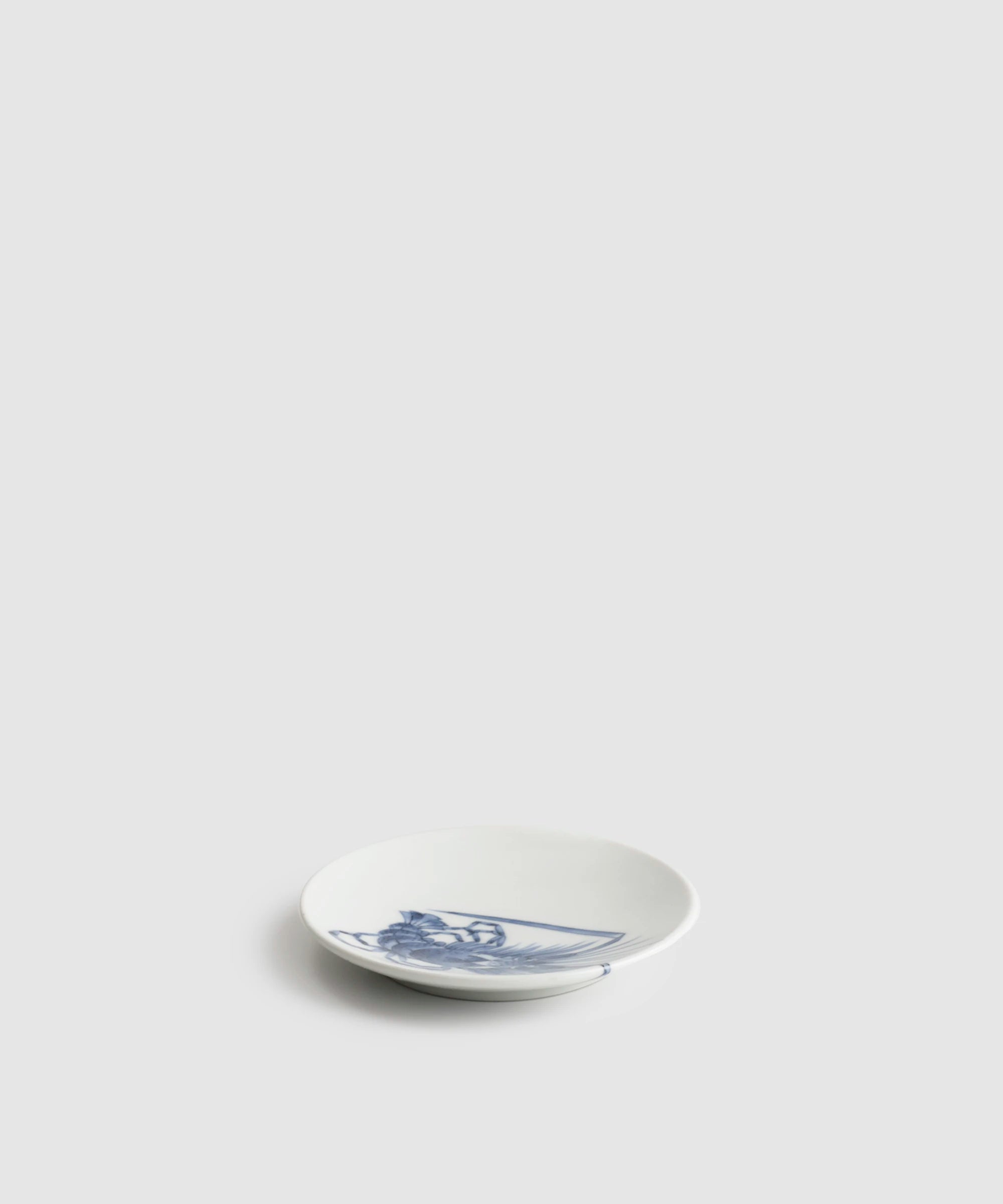 染付海老絵 - 3寸平小皿
