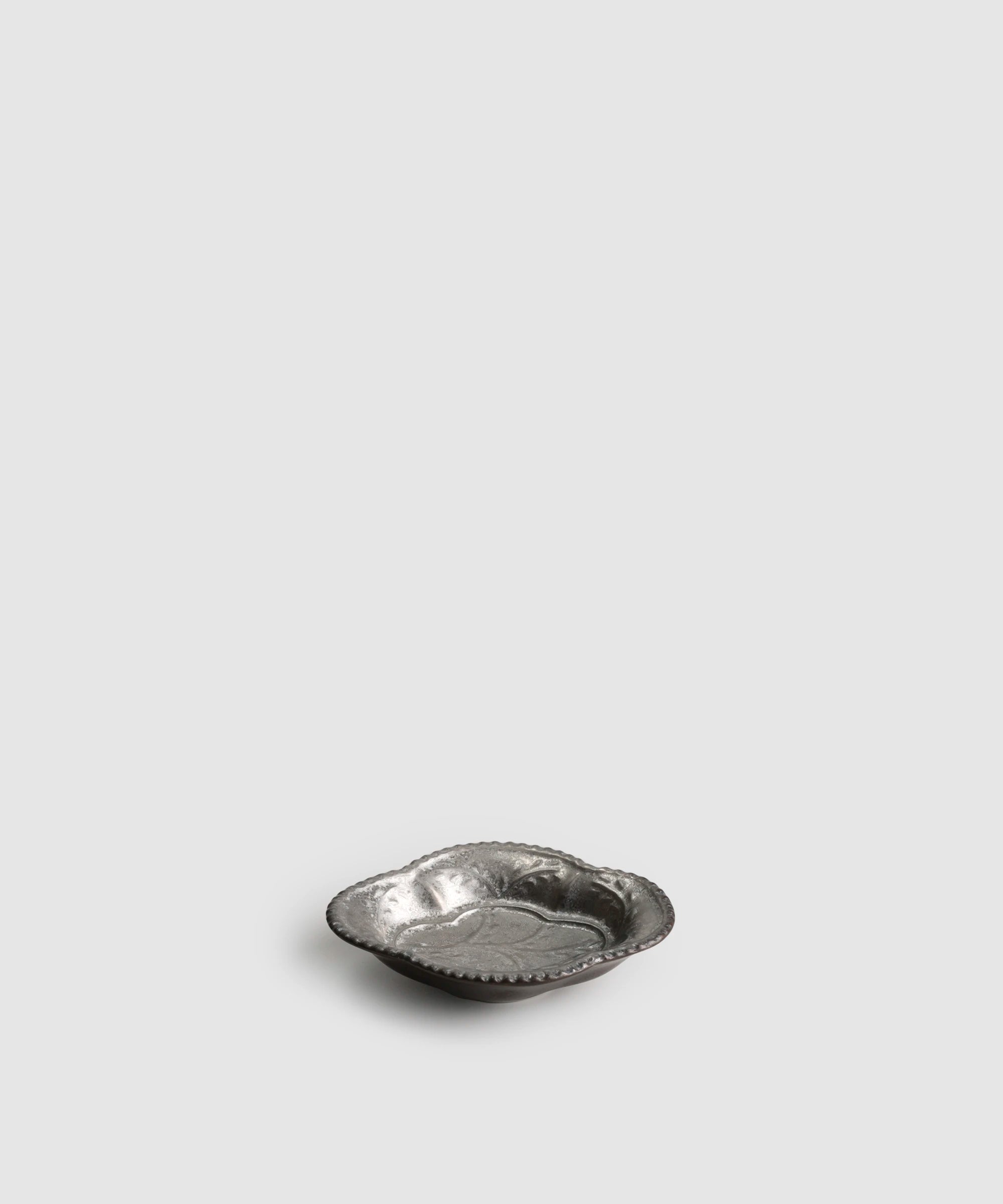 銀塗 - 木瓜型小皿