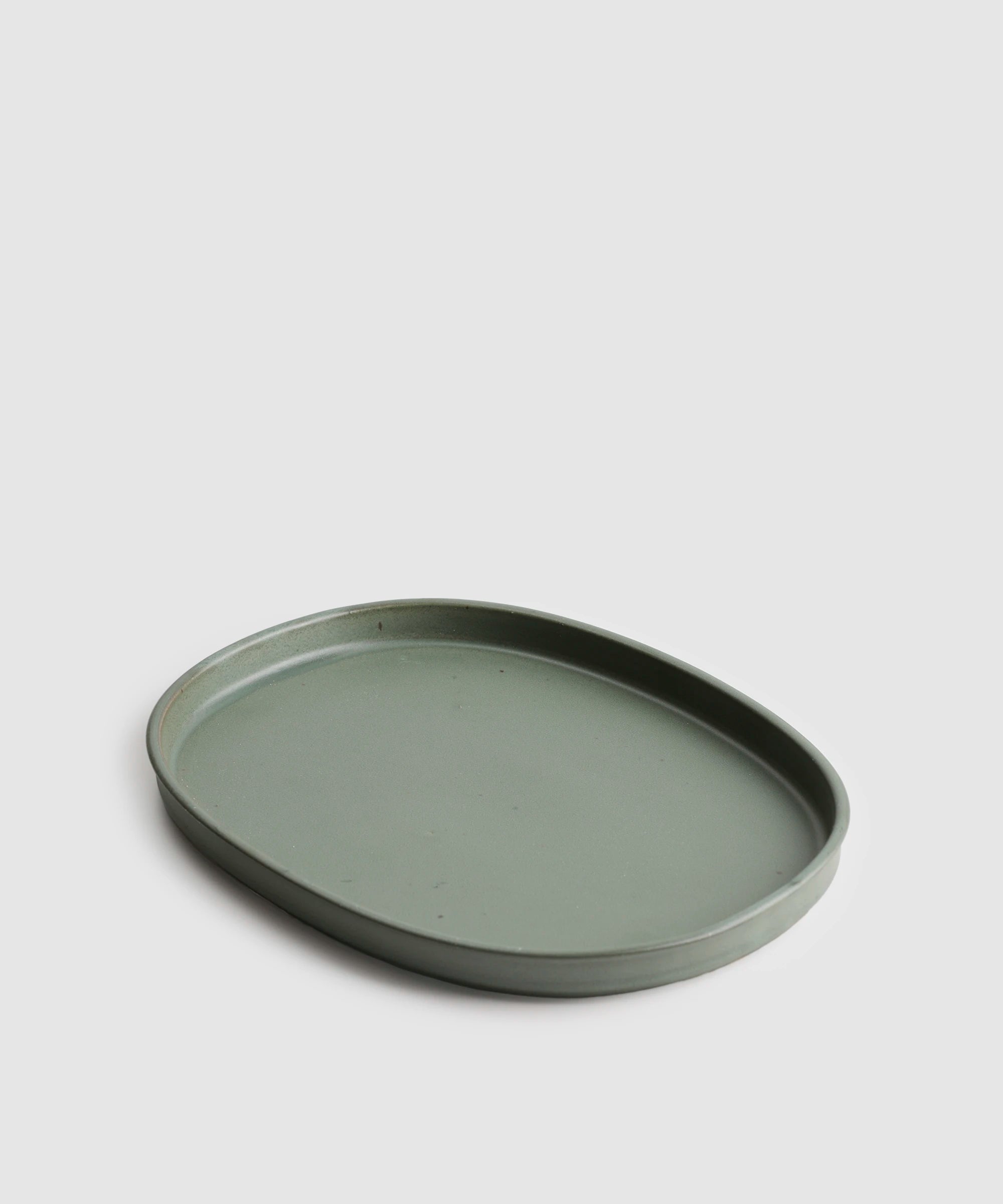 terra - oval plate green