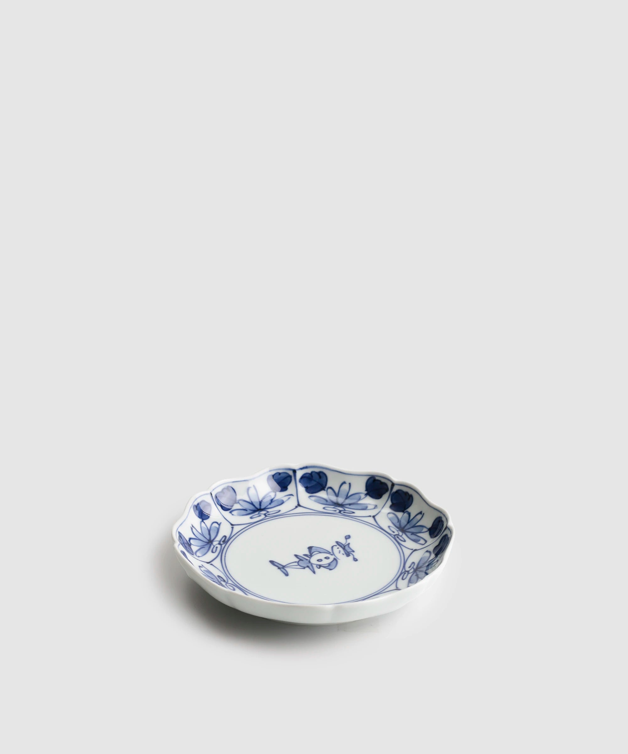 花と人形 - 八方割 5寸皿
