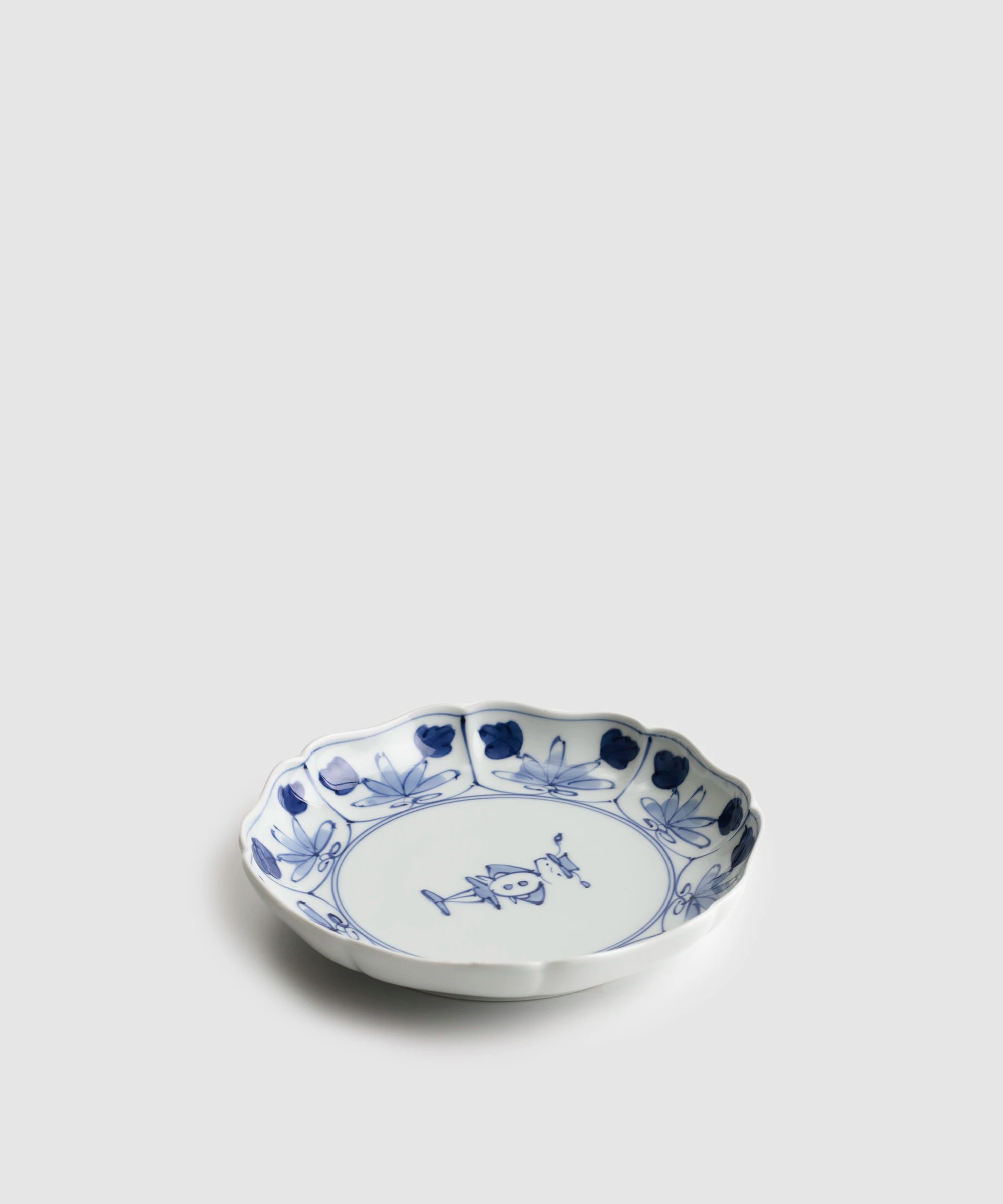 花と人形 - 八方割 6寸皿