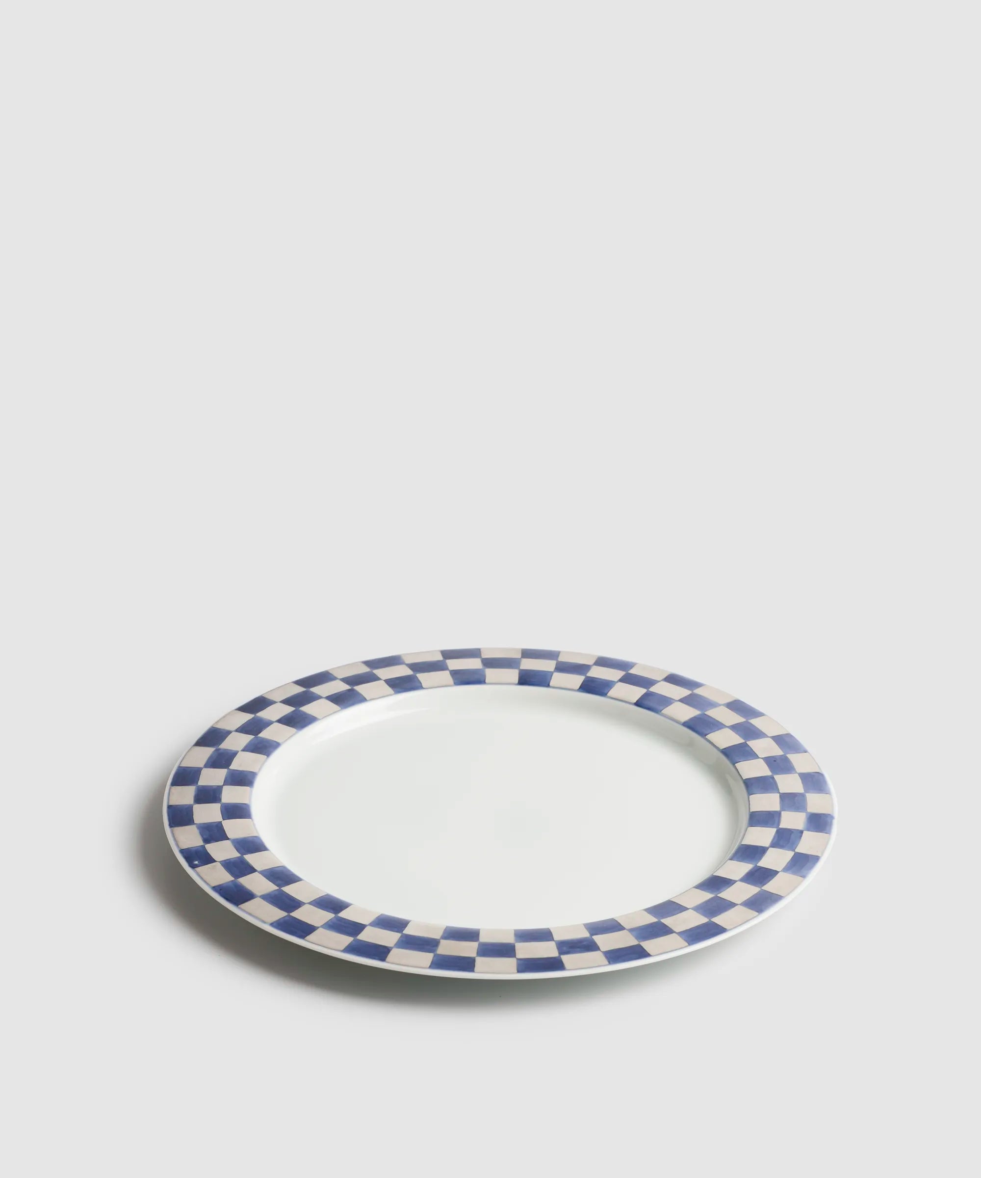 銀彩染付市松 - 縁起皿