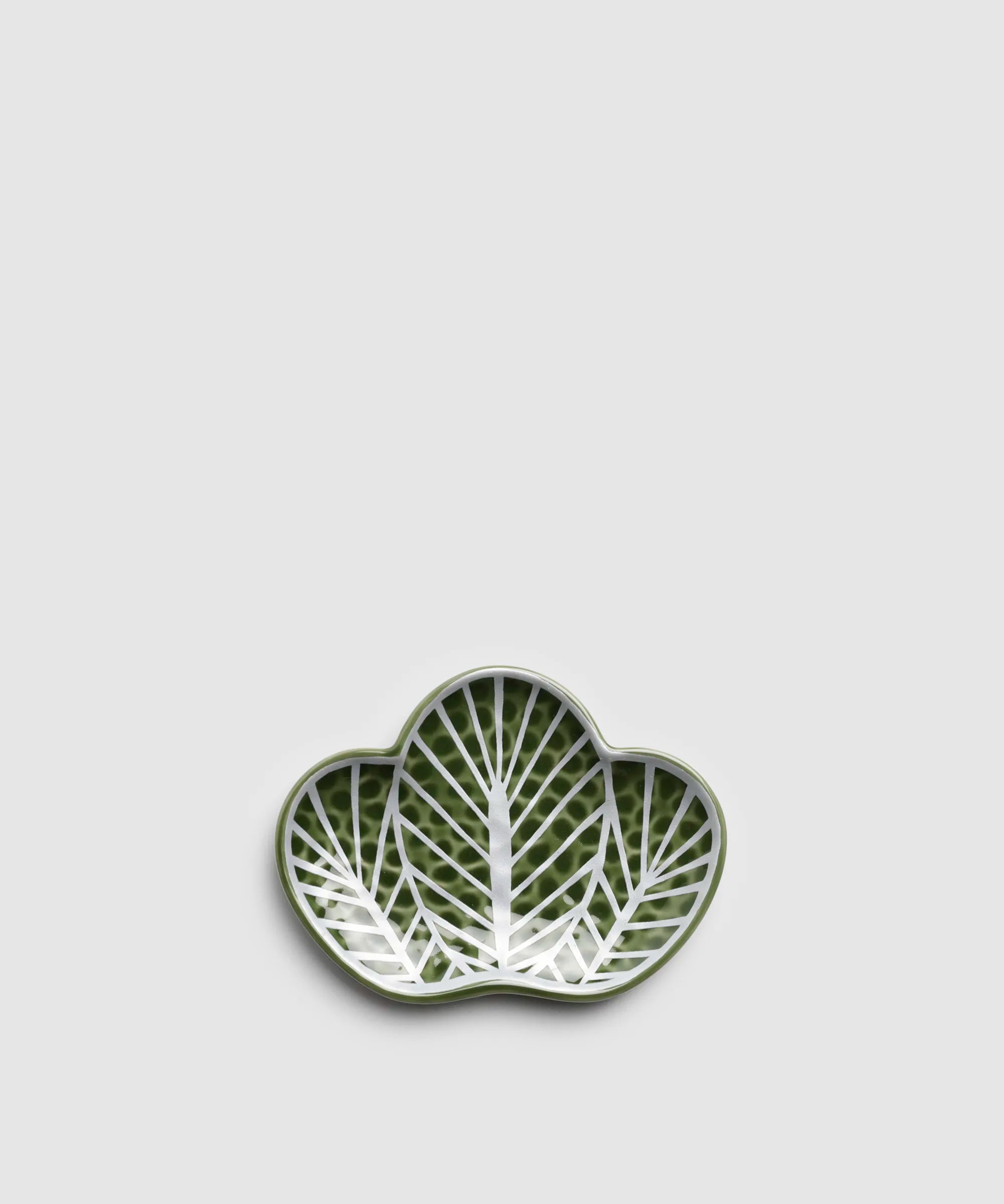 錦茶緑金 - 松葉型銘々皿