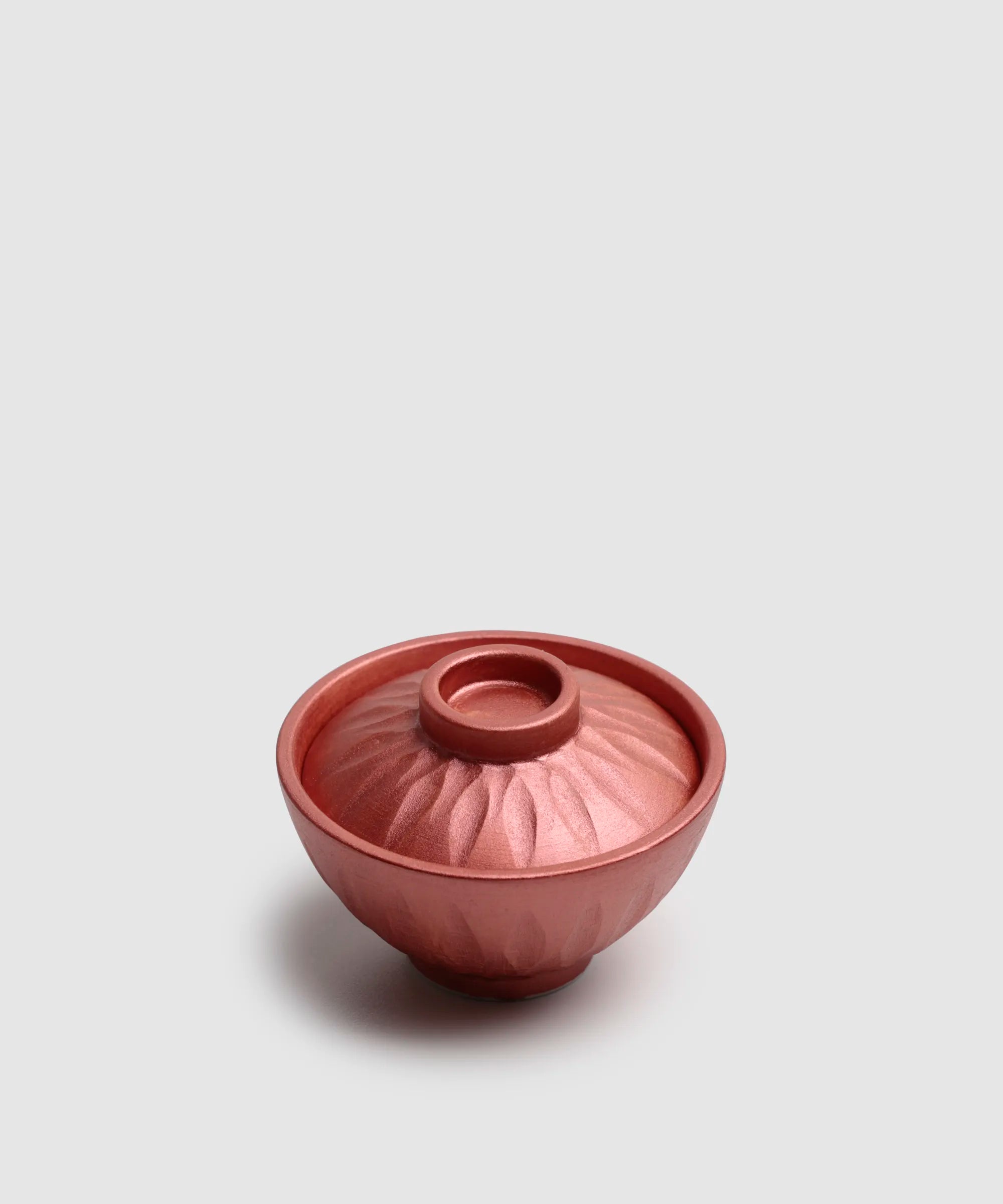 雲赤花彫 豆茶わん(単品)