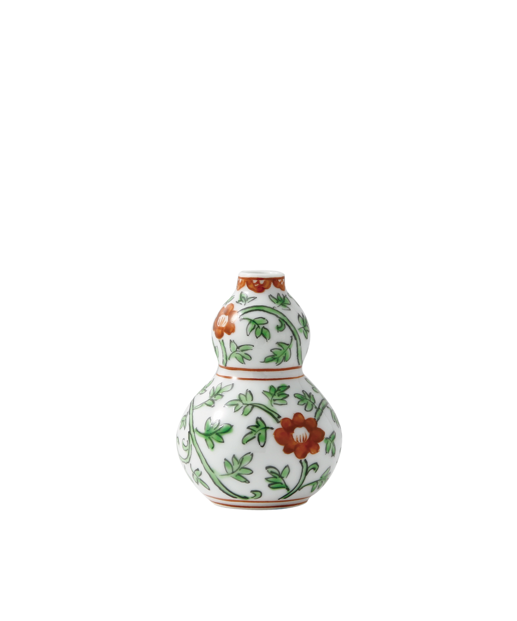有田焼 赤絵達磨型涙壺 与山窯