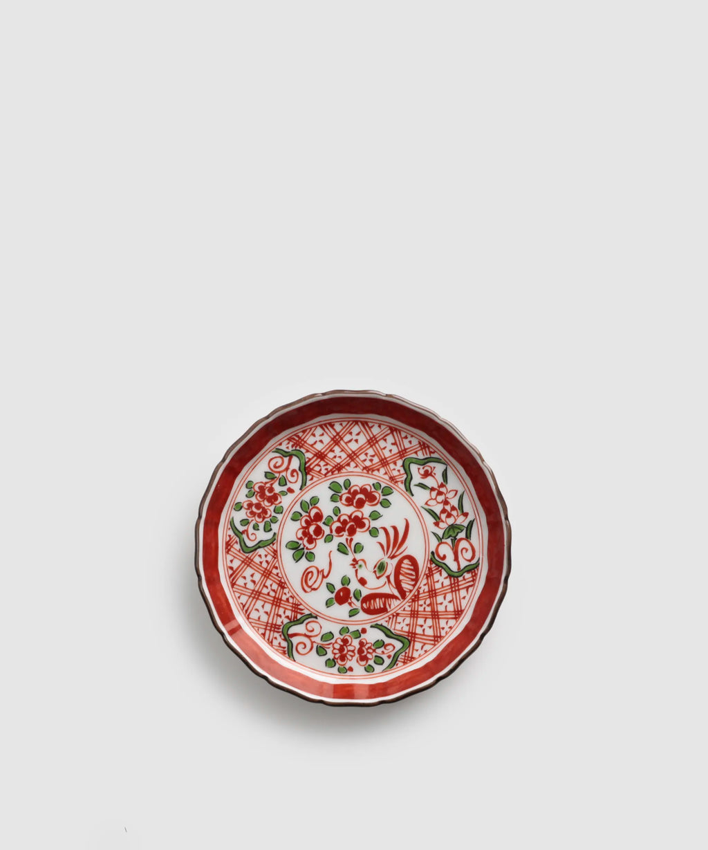 赤絵 李朝 古玩 春日山窯 九谷焼 呉須赤絵 豆皿 鑑賞陶器 蔵出し 3 赤絵 李朝 古玩 春日山窯 九谷焼 呉須赤絵 豆皿 鑑賞陶器 蔵出し 3