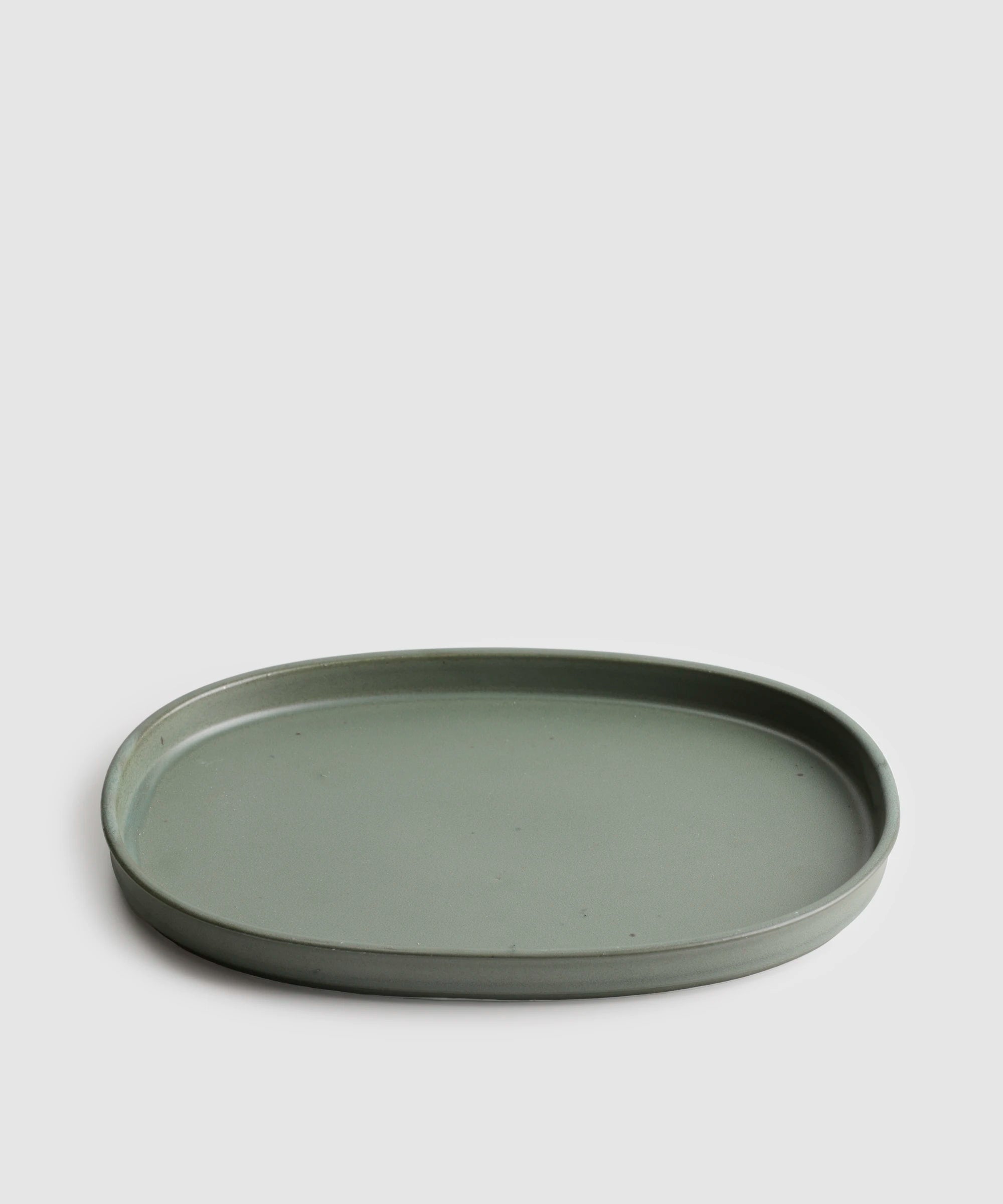 terra - oval plate green