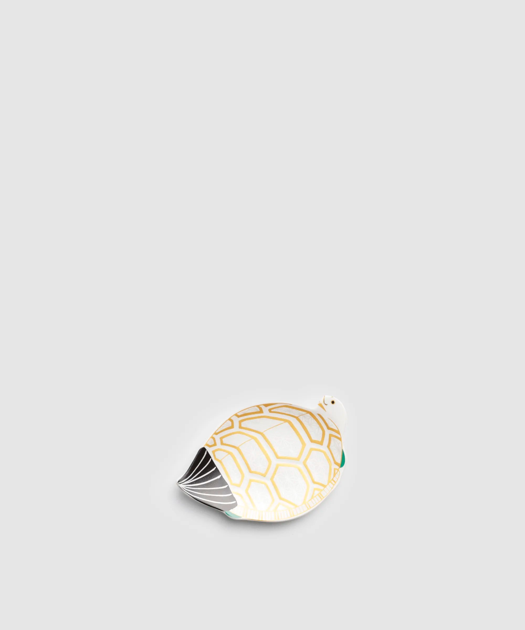 錦雪衣菱紋様 - 亀型小皿