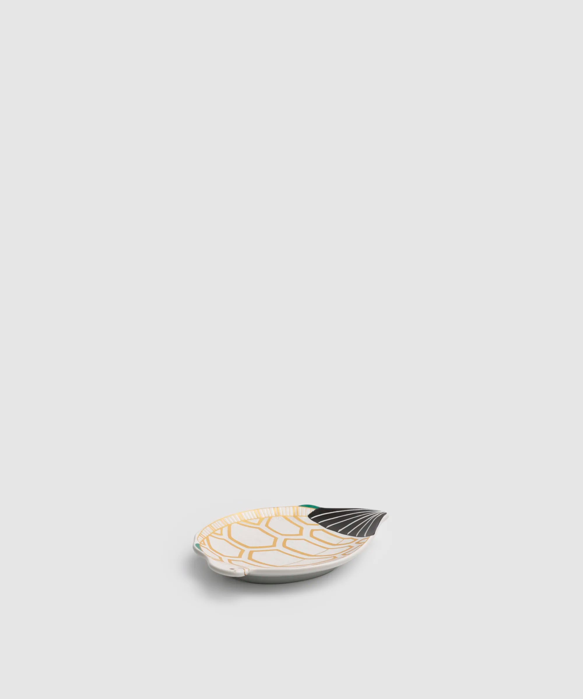 錦雪衣菱紋様 - 亀型小皿